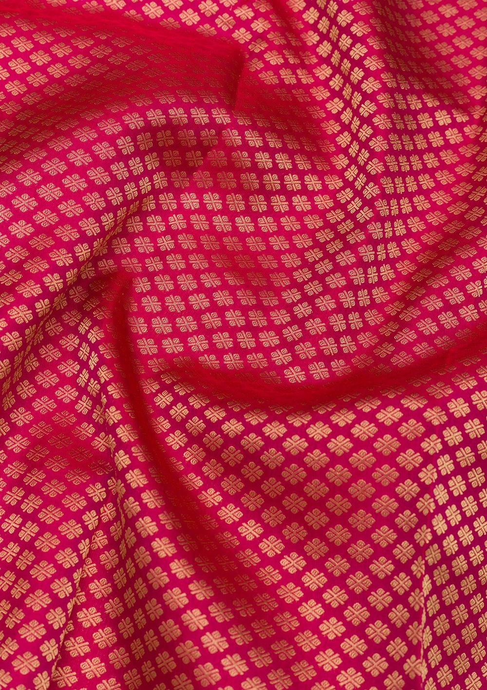Rani Pink Zariwork Pure Silk Saree-Koskii