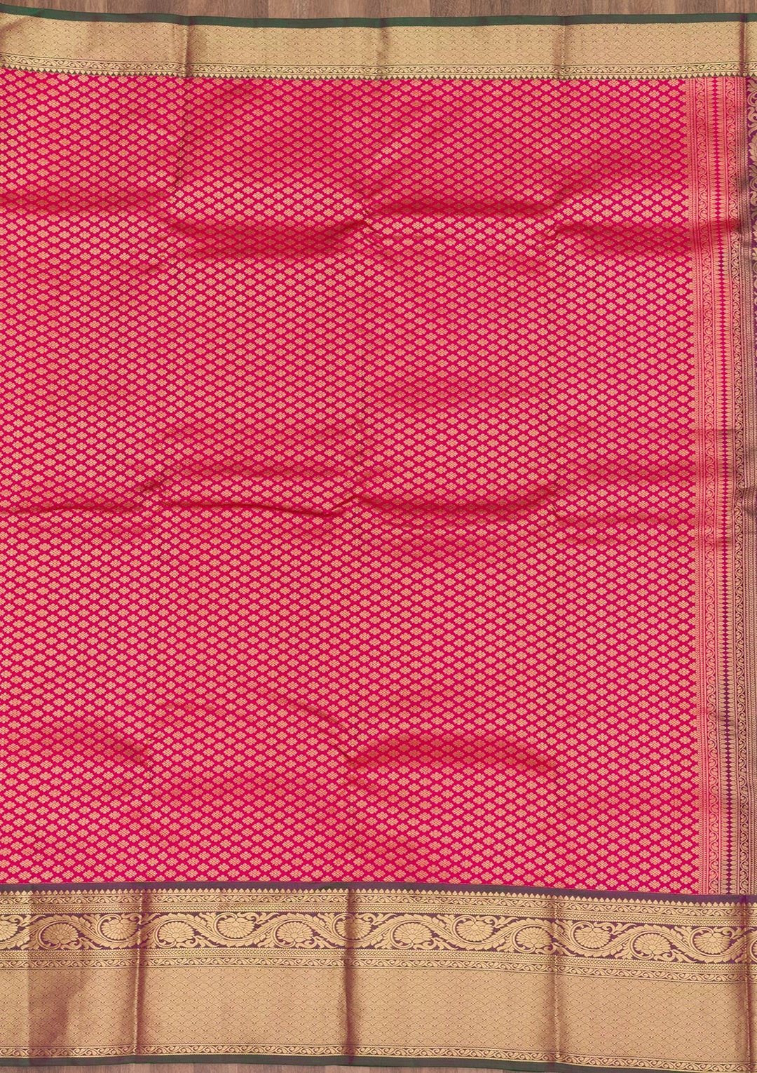 Rani Pink Zariwork Pure Silk Saree-Koskii