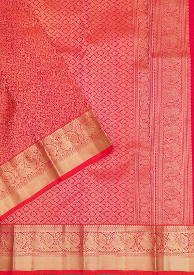 Rani Pink Zariwork Pure Silk Saree-Koskii