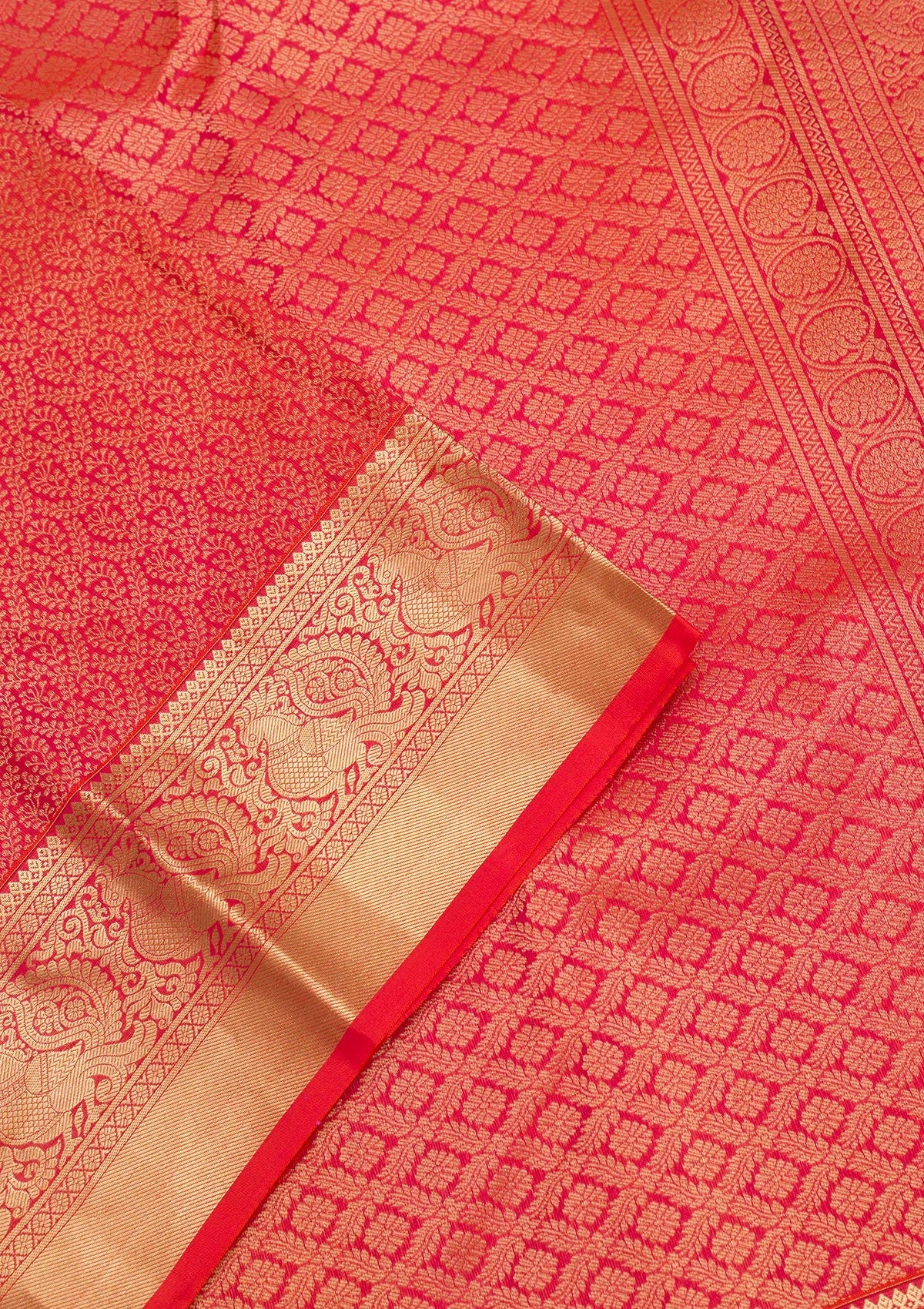 Rani Pink Zariwork Pure Silk Saree-Koskii