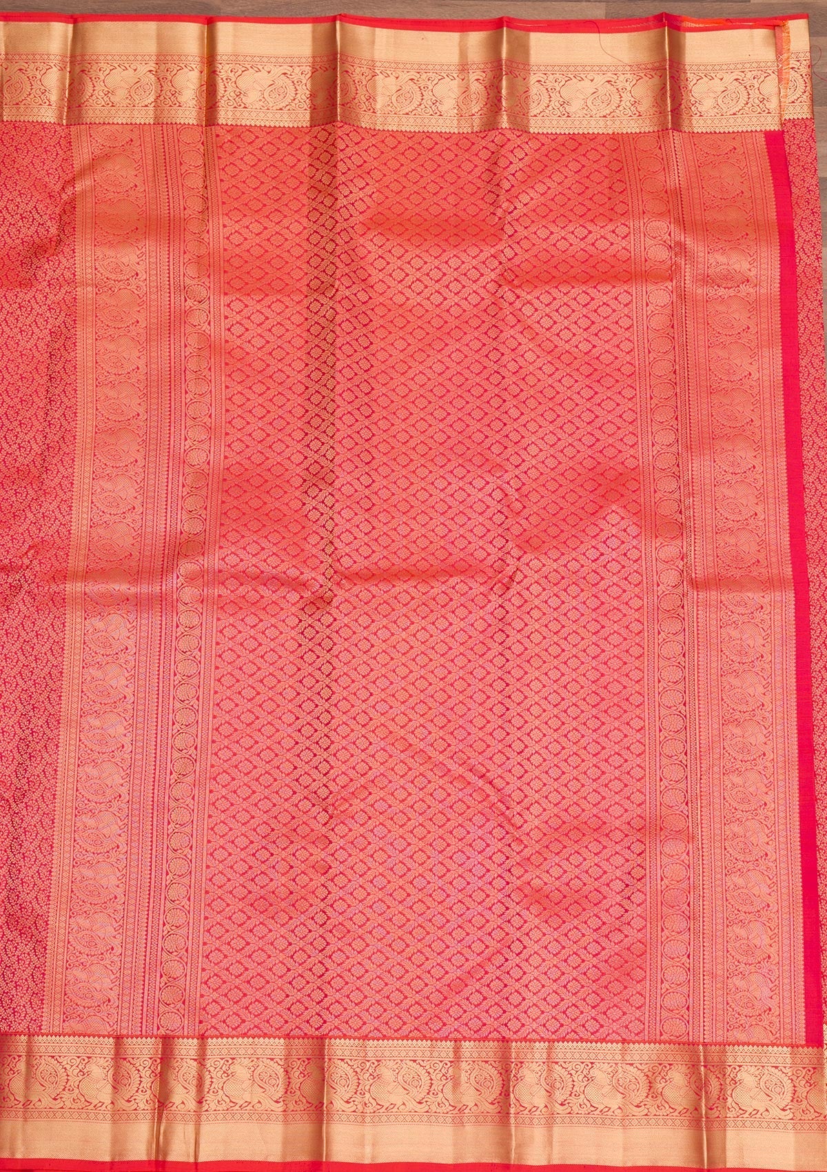 Rani Pink Zariwork Pure Silk Saree-Koskii