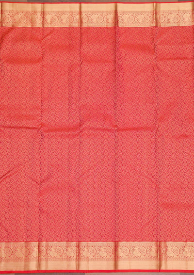 Rani Pink Zariwork Pure Silk Saree-Koskii