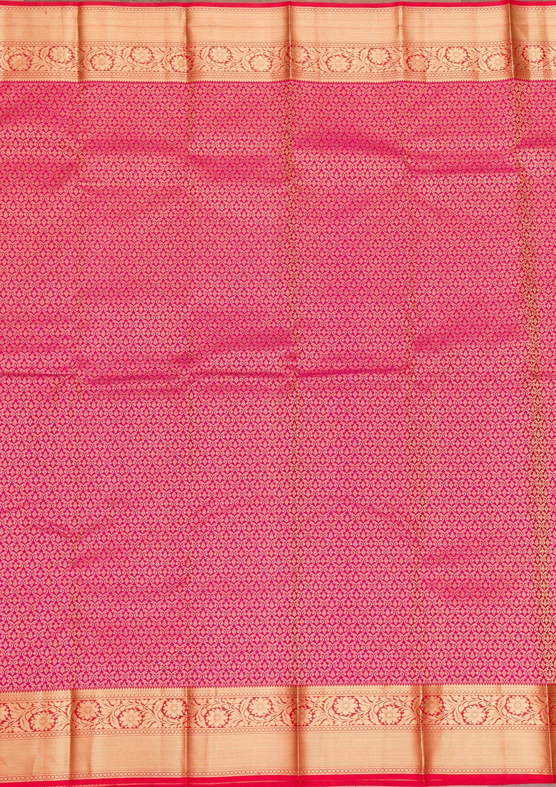 Rani Pink Zariwork Pure Silk Saree-Koskii
