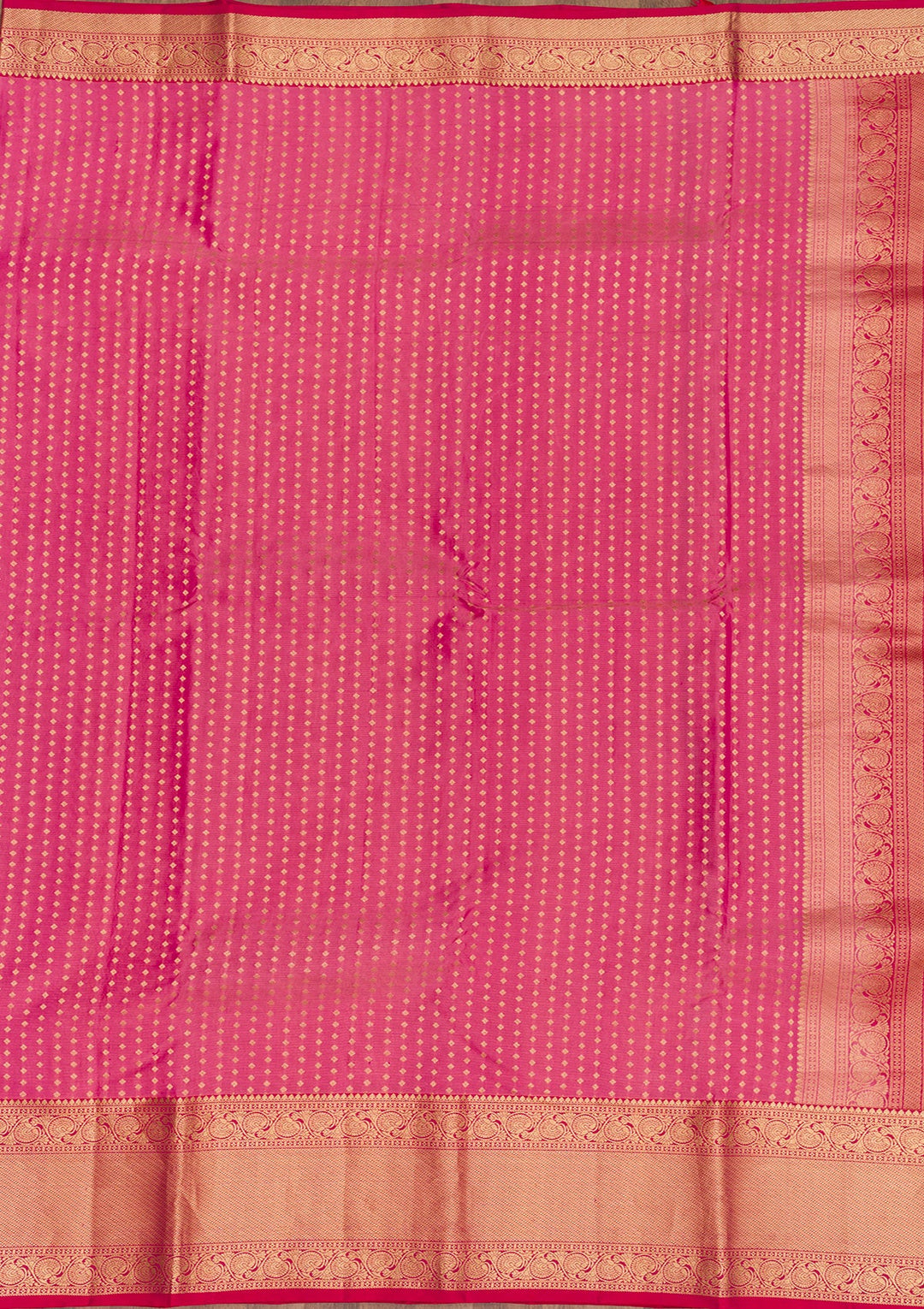 Rani Pink Zariwork Pure Silk Saree-Koskii