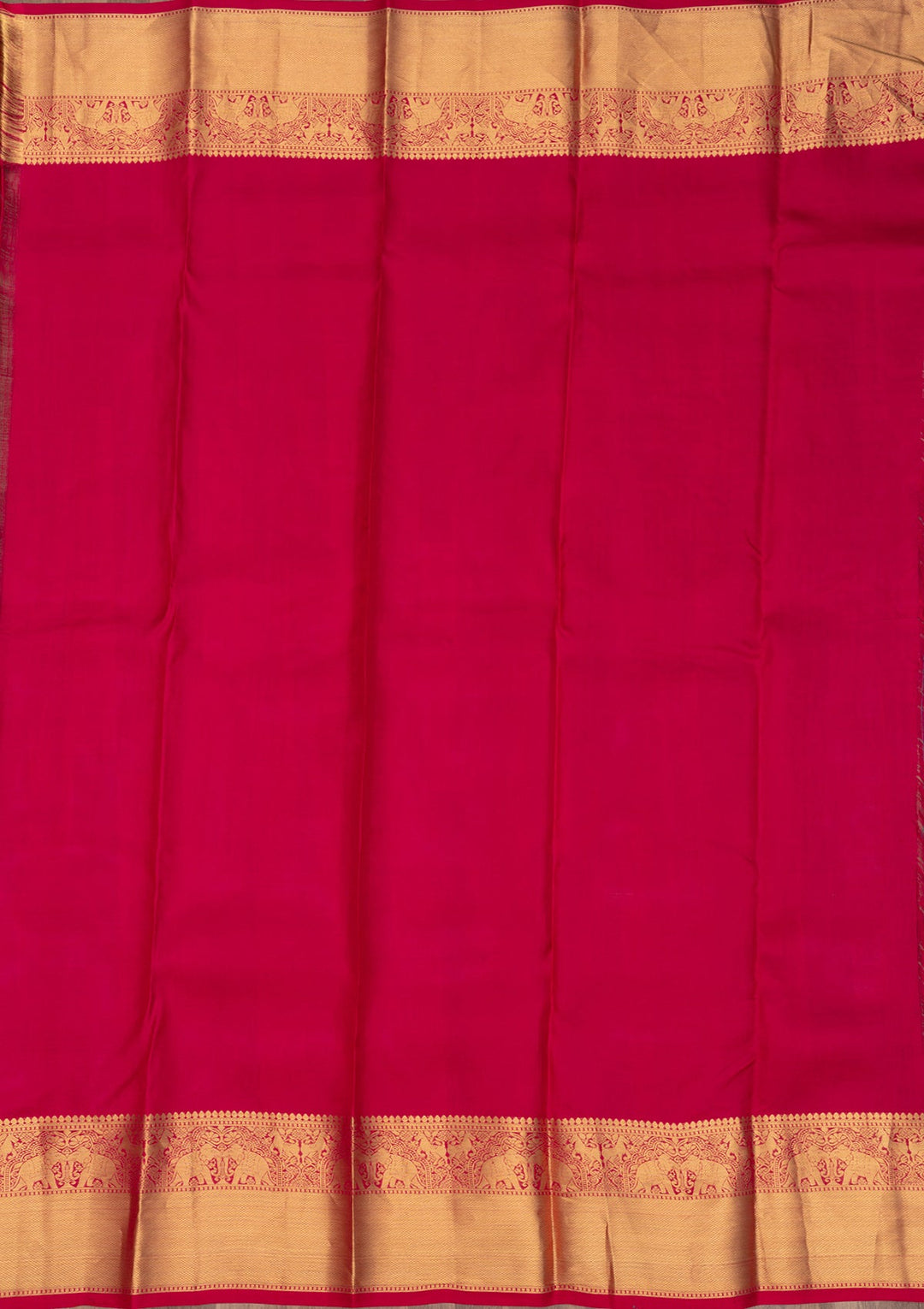 Rani Pink Zariwork Pure Silk Saree-Koskii