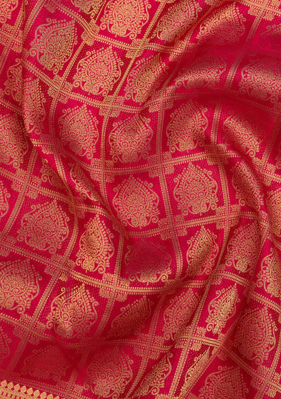 Rani Pink Zariwork Pure Silk Saree-Koskii