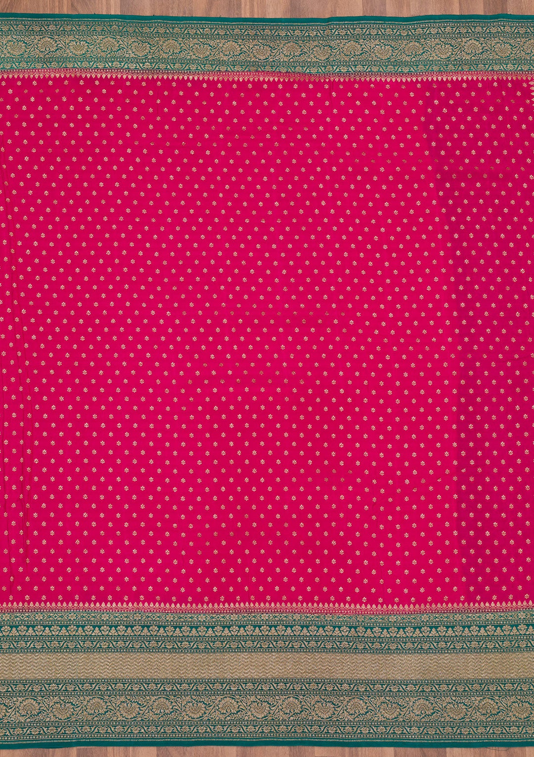 Rani Pink Zariwork Pure Silk Saree-Koskii