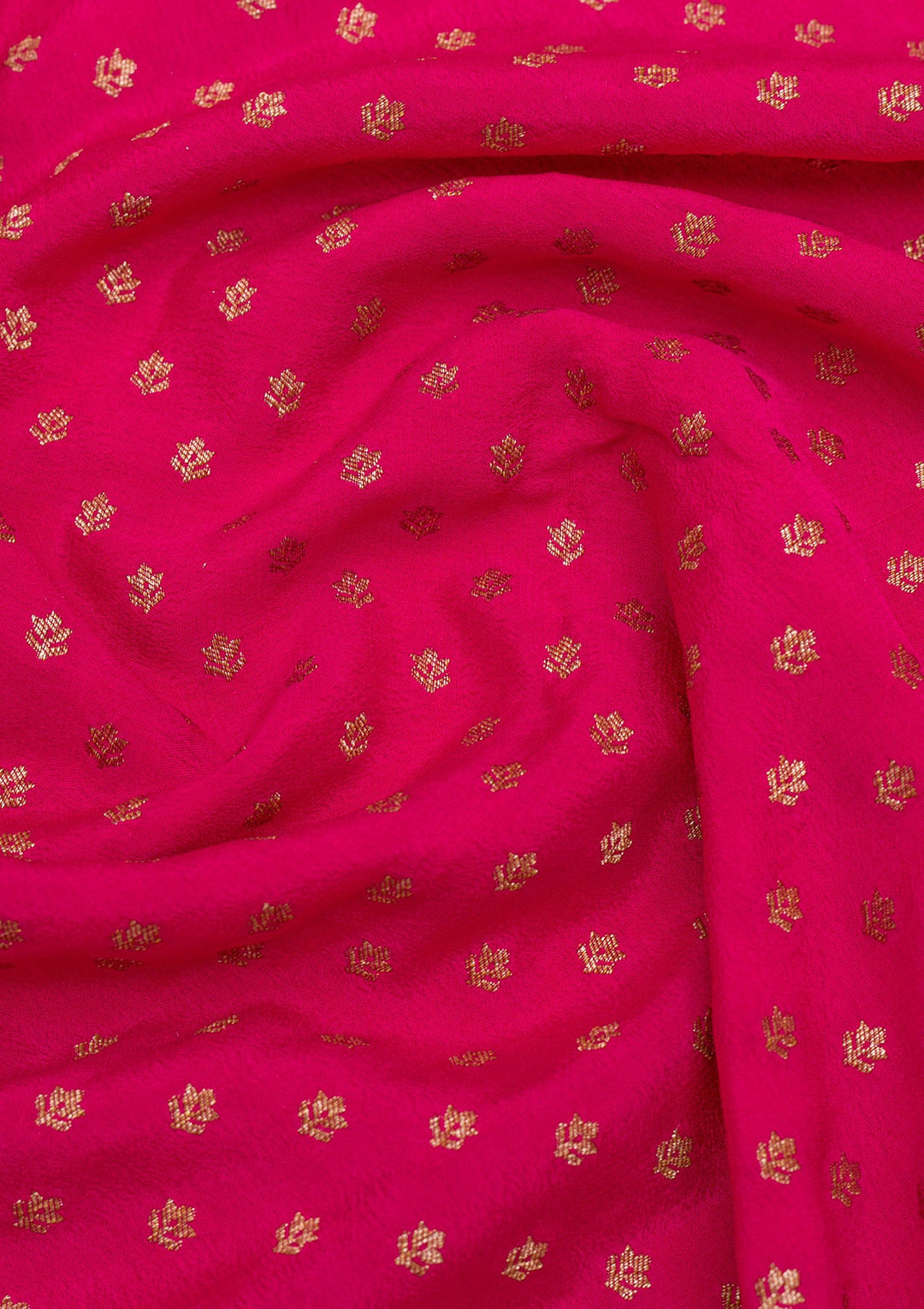 Rani Pink Zariwork Pure Silk Saree-Koskii