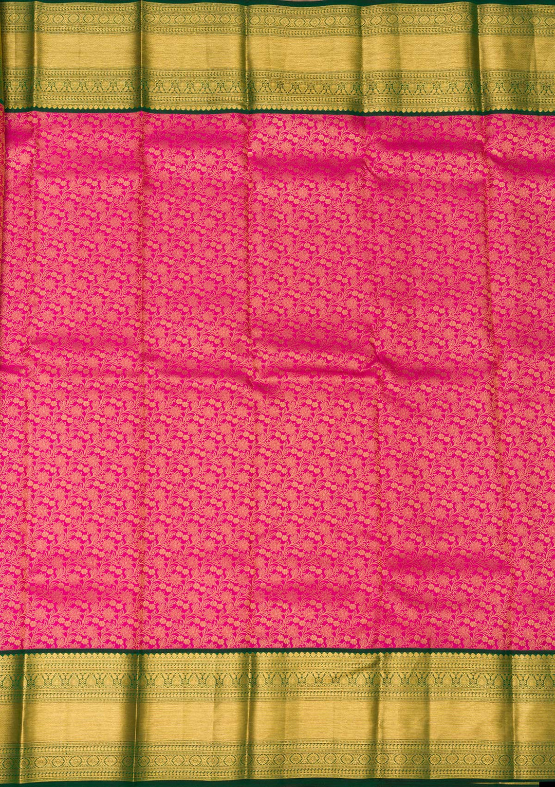 Rani Pink Zariwork Pure Silk Saree-Koskii
