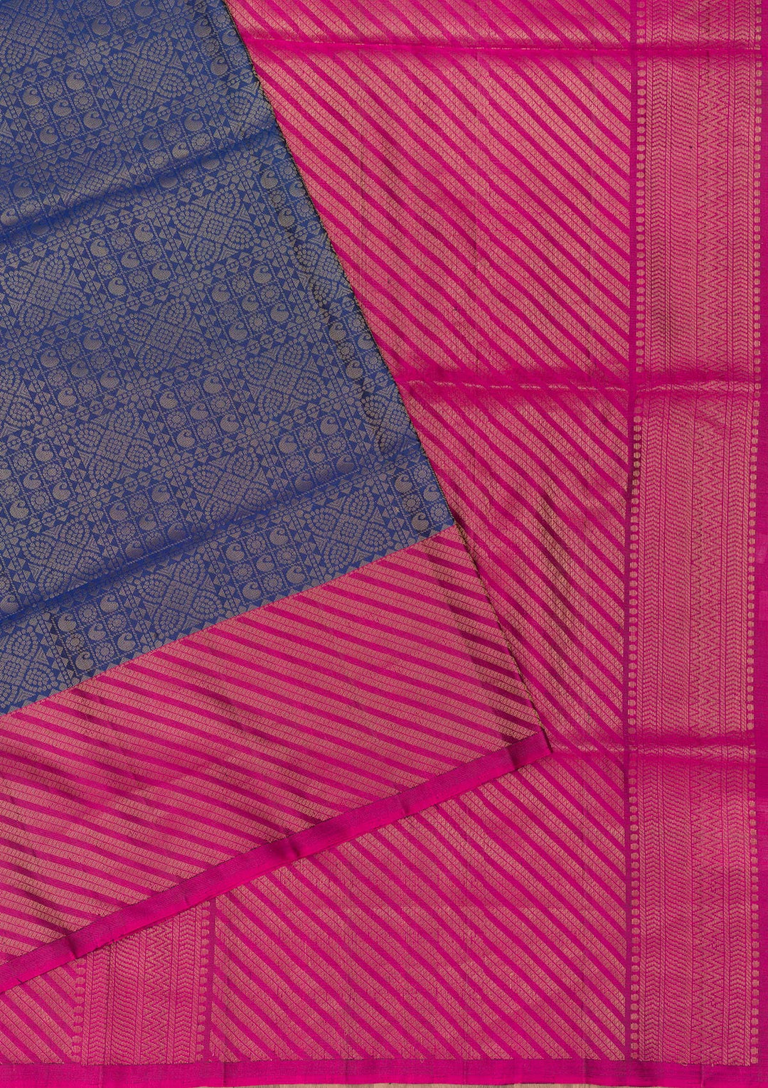 Rani Pink Zariwork Pure Silk Saree-Koskii