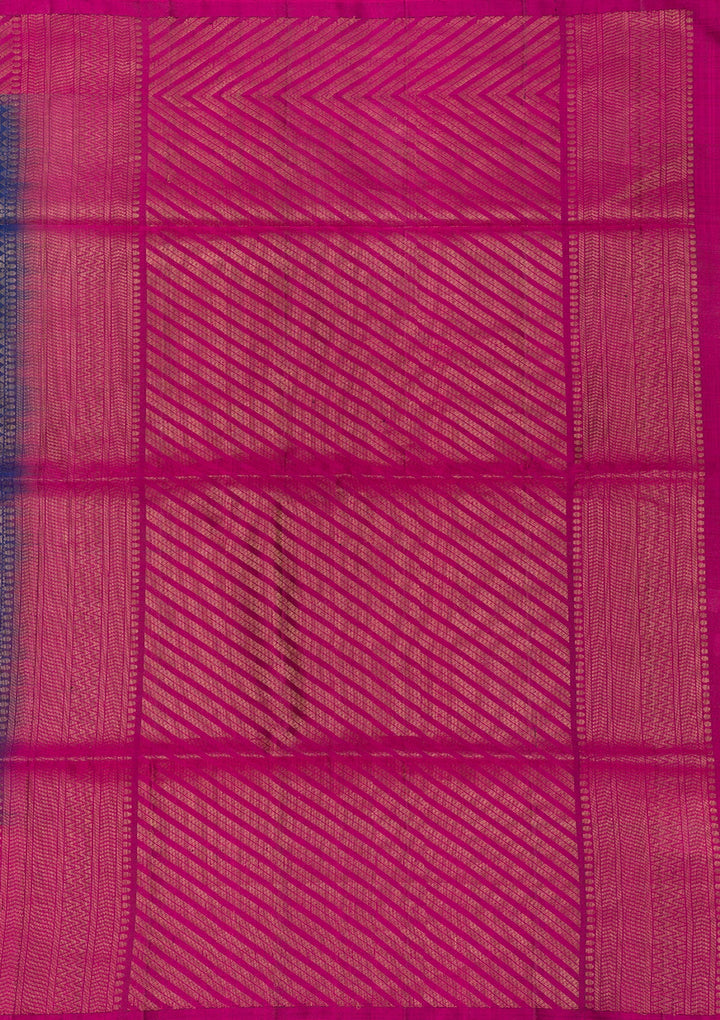 Rani Pink Zariwork Pure Silk Saree-Koskii