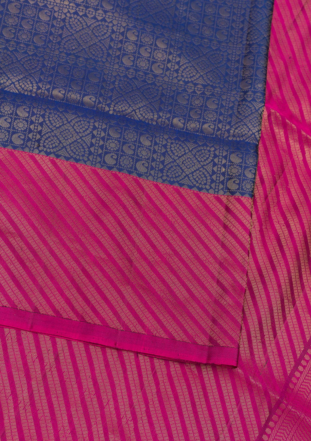 Rani Pink Zariwork Pure Silk Saree-Koskii