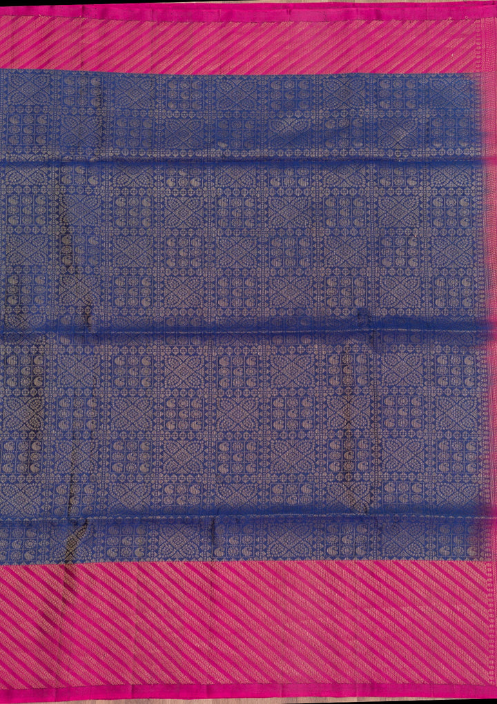 Rani Pink Zariwork Pure Silk Saree-Koskii