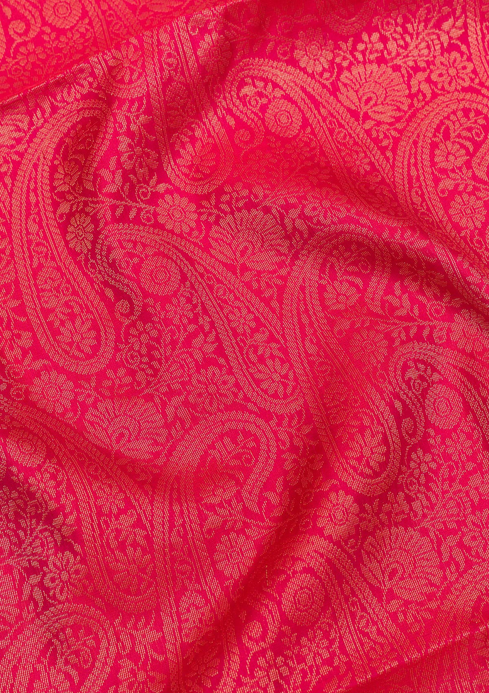 Rani Pink Zariwork Pure Silk Saree-Koskii