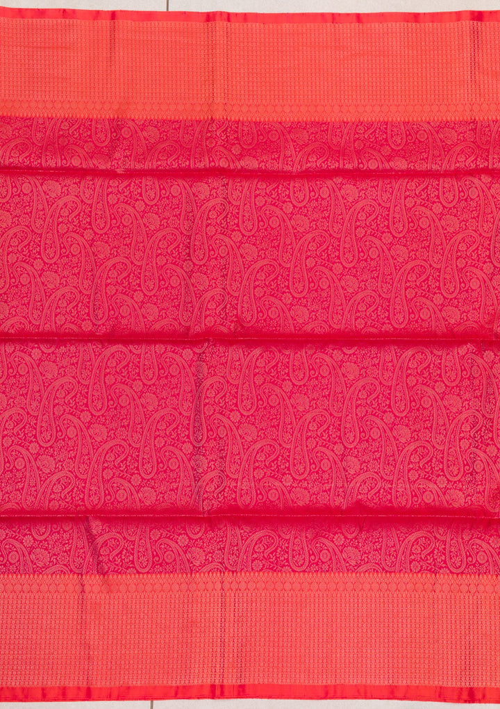 Rani Pink Zariwork Pure Silk Saree-Koskii