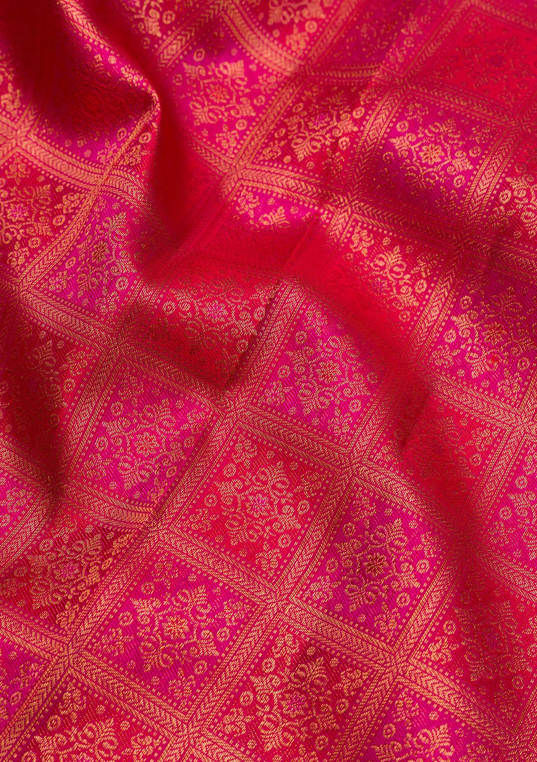Rani Pink Zariwork Pure Silk Saree-Koskii