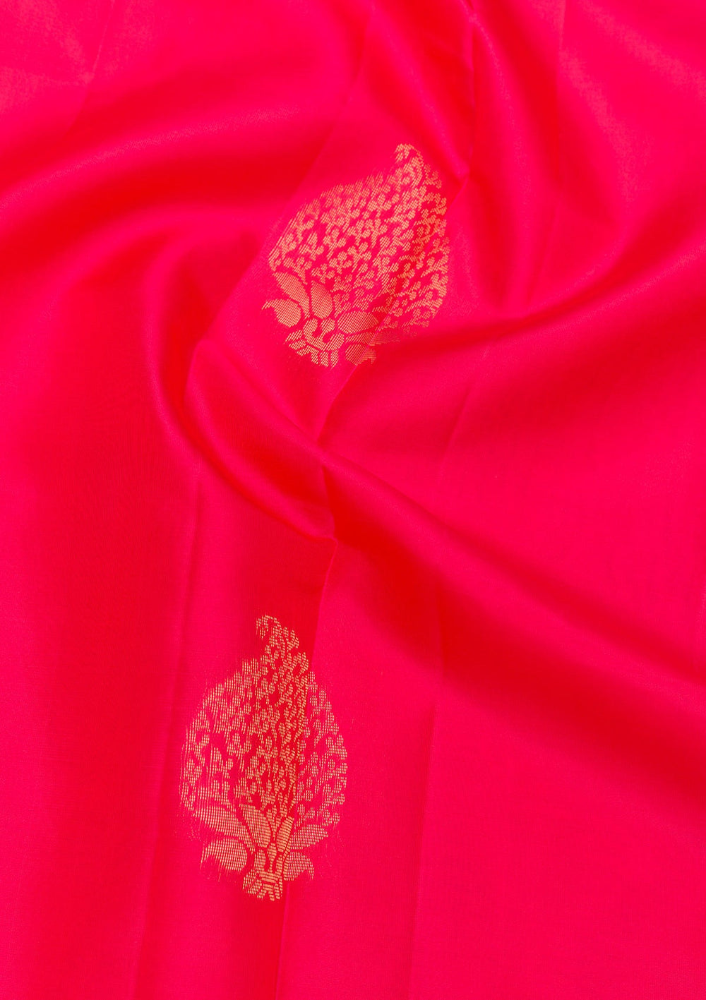 Rani Pink Zariwork Pure Silk Saree-Koskii