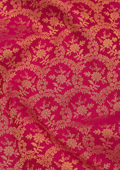 Rani Pink Zariwork Pure Silk Saree