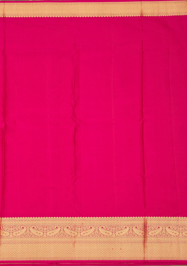 Rani Pink Zariwork Pure Silk Saree