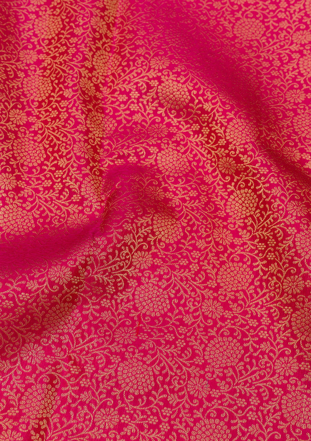 Rani Pink Zariwork Pure Silk Saree-Koskii