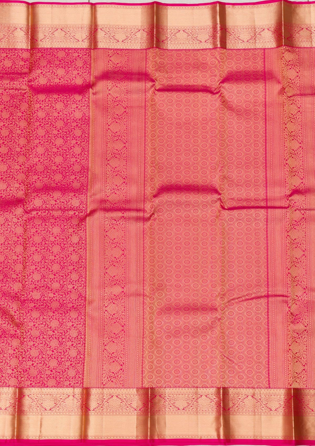 Rani Pink Zariwork Pure Silk Saree-Koskii