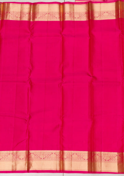 Rani Pink Zariwork Pure Silk Saree-Koskii