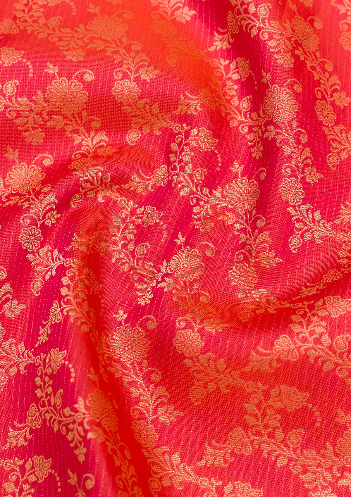 Rani Pink Zariwork Pure Silk Saree-Koskii