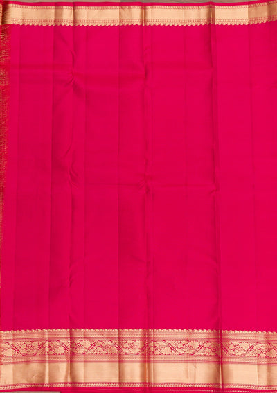 Rani Pink Zariwork Pure Silk Saree-Koskii