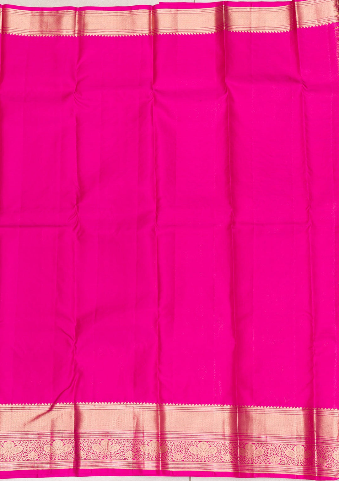Rani Pink Zariwork Pure Silk Saree-Koskii