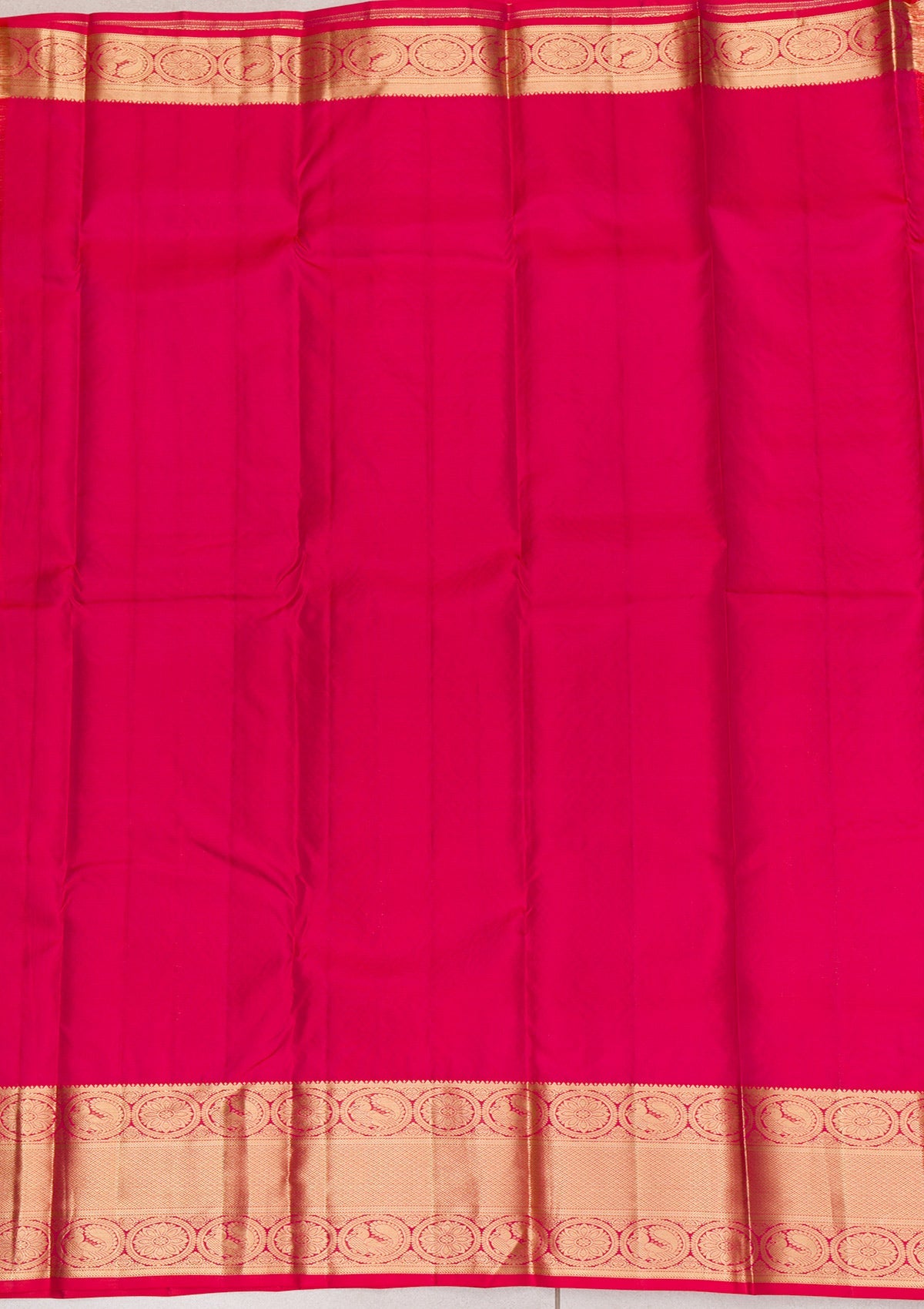 Rani Pink Zariwork Pure Silk Saree-Koskii