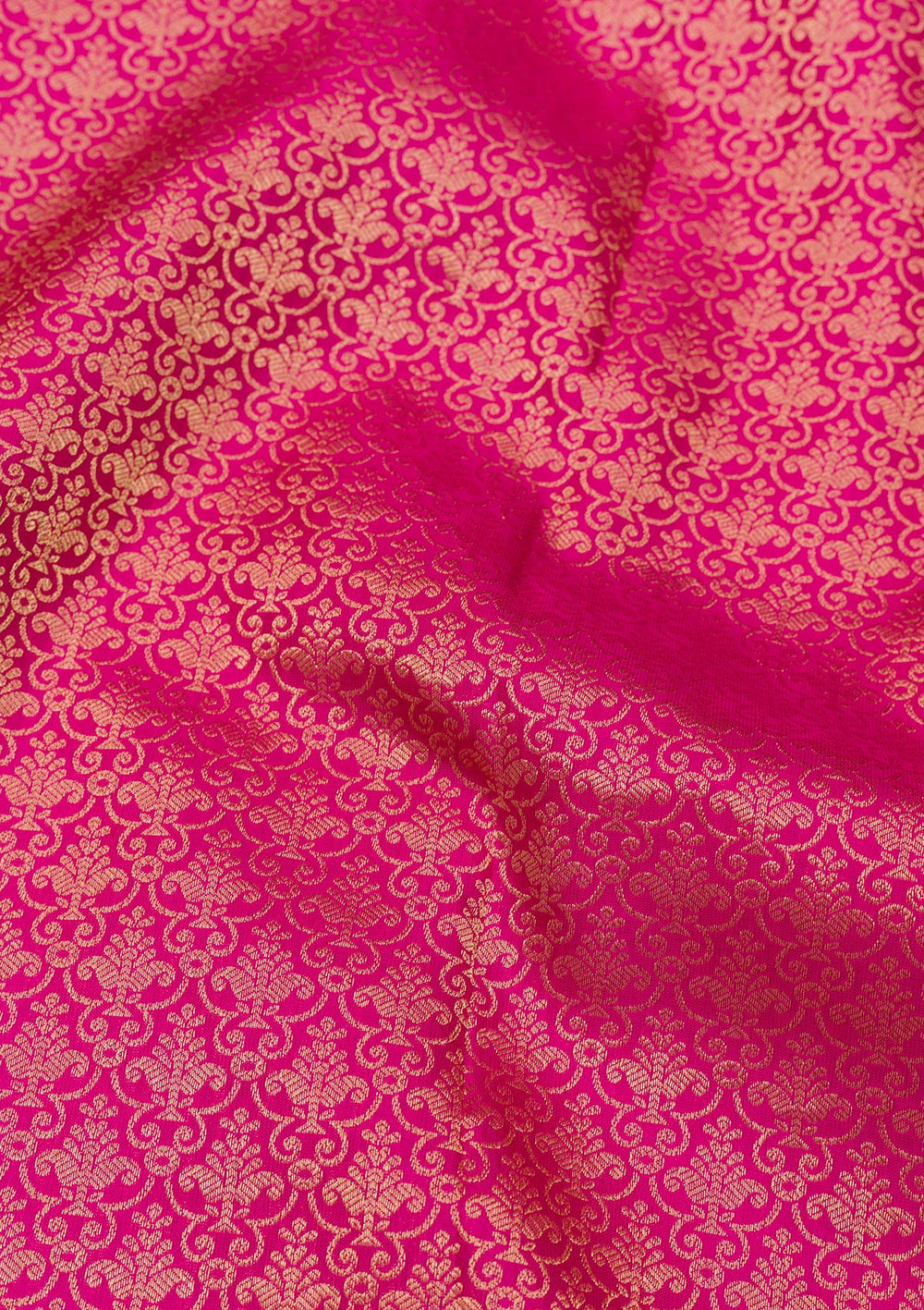 Rani Pink Zariwork Pure Silk Saree-Koskii