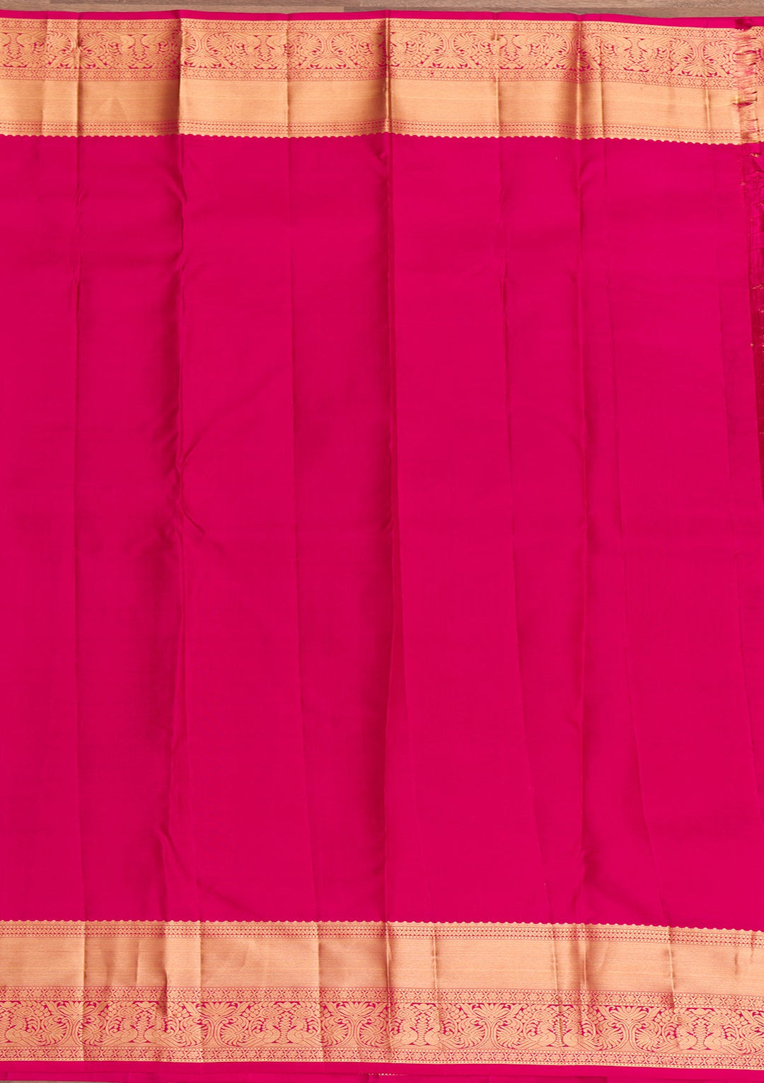 Rani Pink Zariwork Pure Silk Saree-Koskii