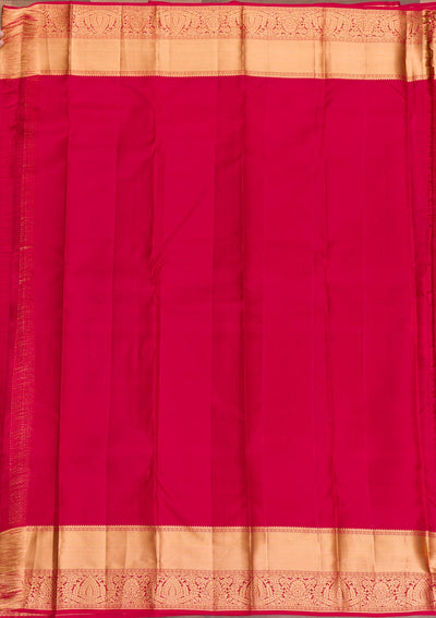 Rani Pink Zariwork Pure Silk Saree-Koskii