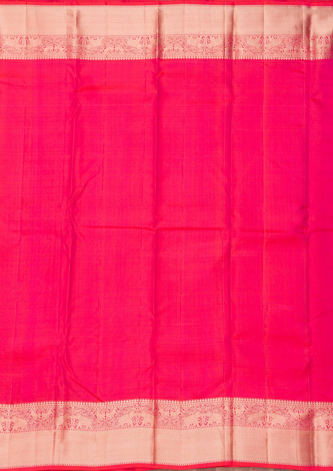 Rani Pink Zariwork Pure Silk Saree-Koskii