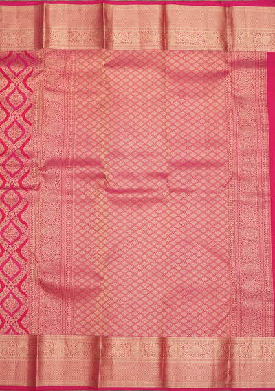 Rani Pink Zariwork Pure Silk Saree-Koskii