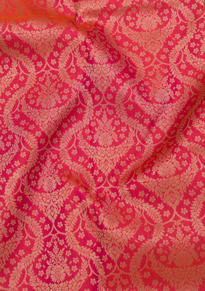 Rani Pink Zariwork Pure Silk Saree-Koskii