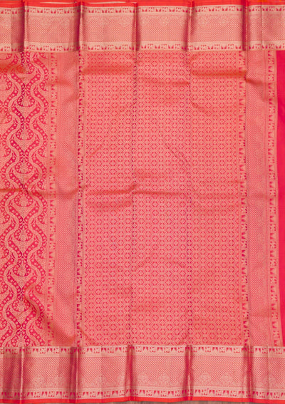 Rani Pink Zariwork Pure Silk Saree-Koskii