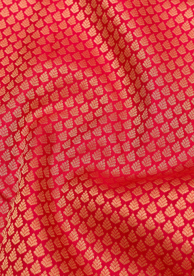 Rani Pink Zariwork Pure Silk Saree-Koskii