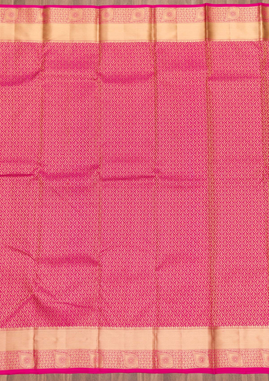 Rani Pink Zariwork Pure Silk Saree-Koskii