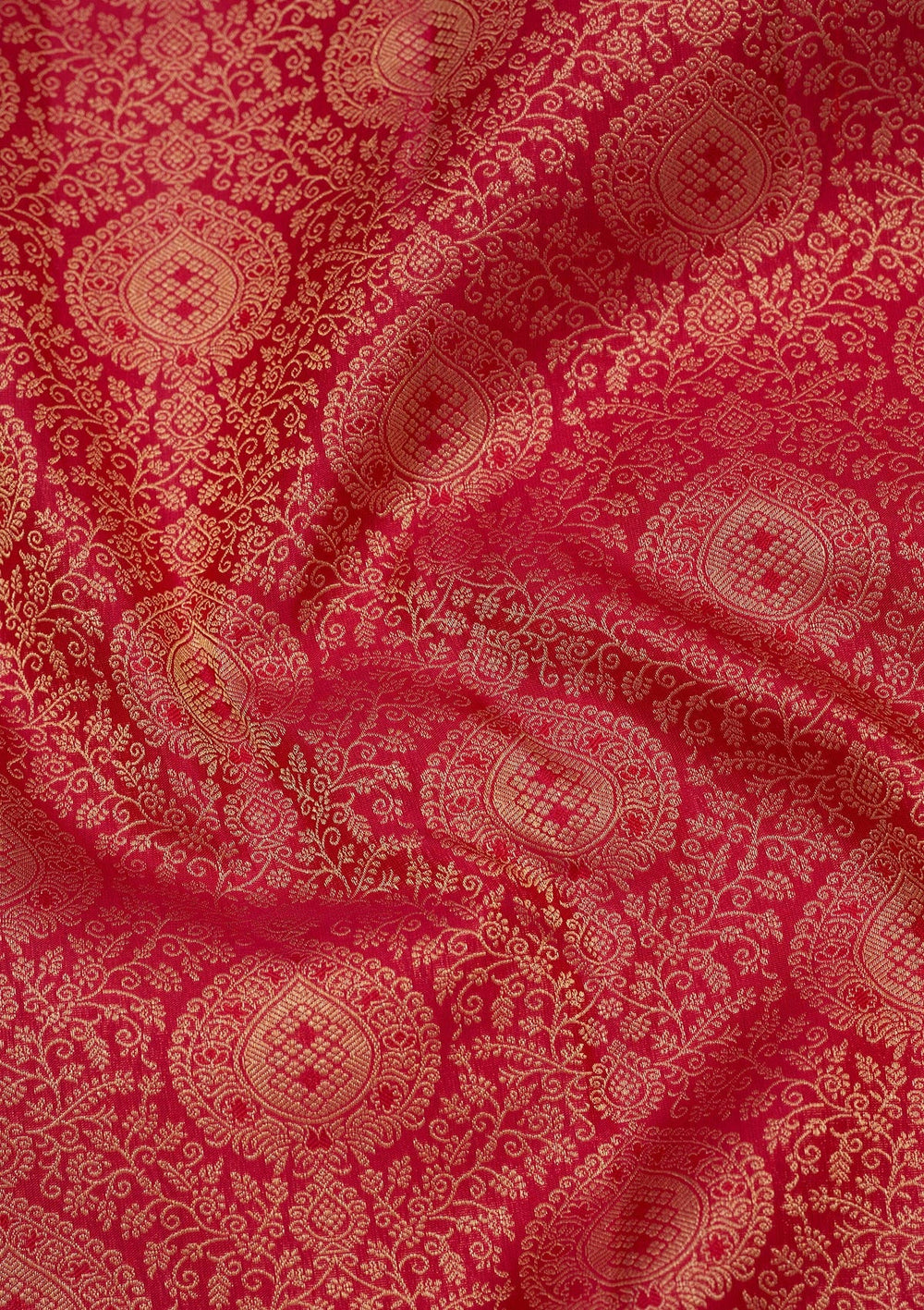 Rani Pink Zariwork Pure Silk Saree-Koskii