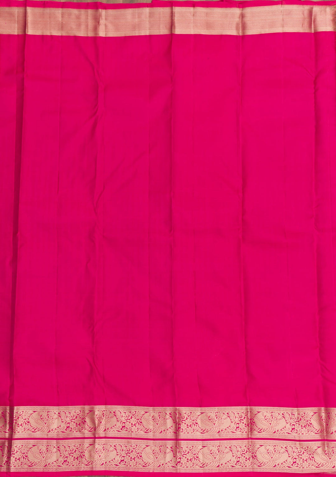 Rani Pink Zariwork Pure Silk Saree-Koskii
