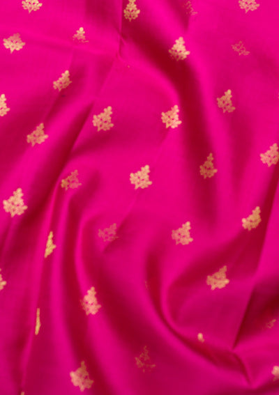 Rani Pink Zariwork Pure Silk Saree-Koskii