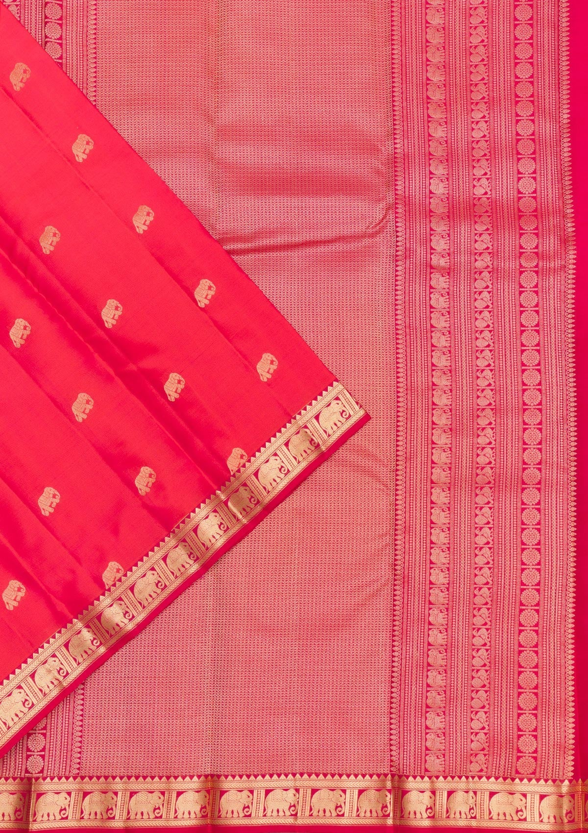 Rani Pink Zariwork Pure Silk Saree-Koskii