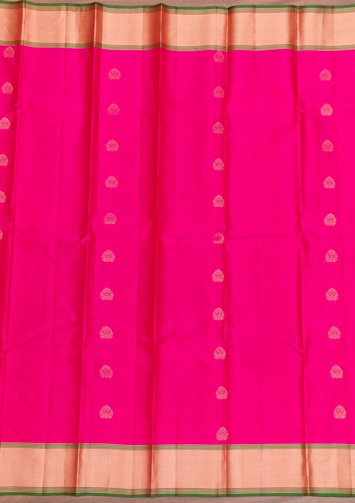 Rani Pink Zariwork Pure Silk Saree-Koskii