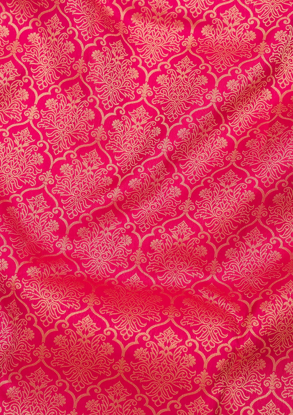 Rani Pink Zariwork Pure Silk Saree-Koskii