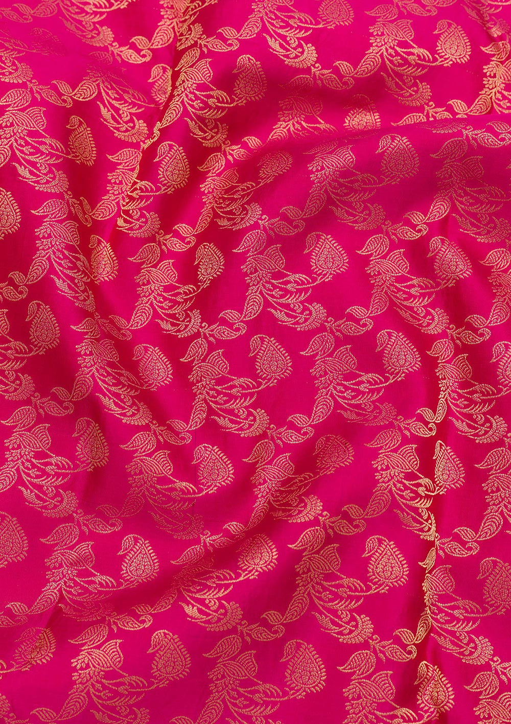 Rani Pink Zariwork Pure Silk Saree-Koskii
