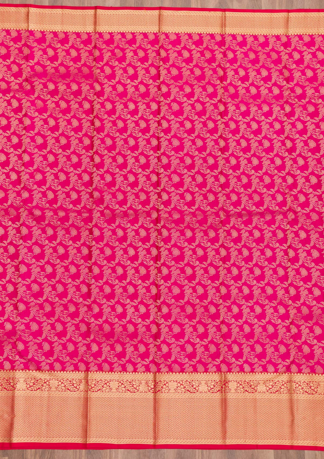 Rani Pink Zariwork Pure Silk Saree-Koskii