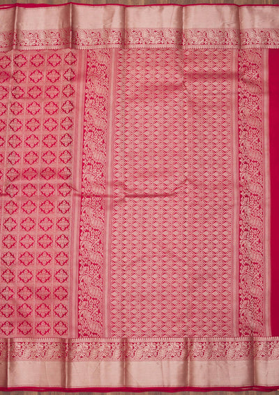 Rani Pink Zariwork Pure Silk Saree