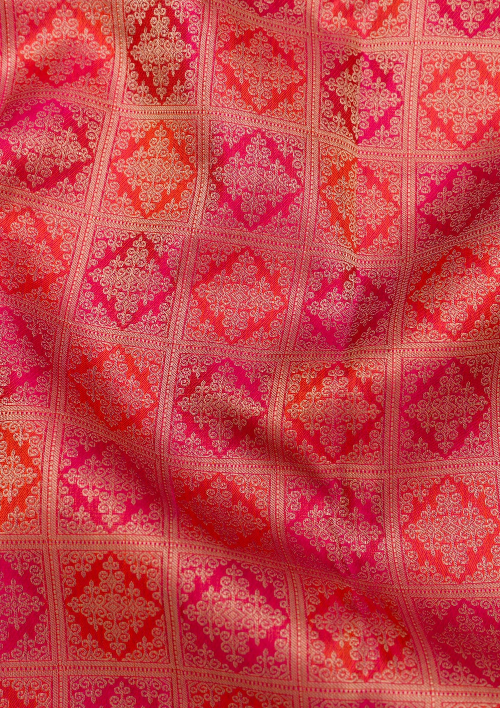 Rani Pink Zariwork Pure Silk Saree-Koskii