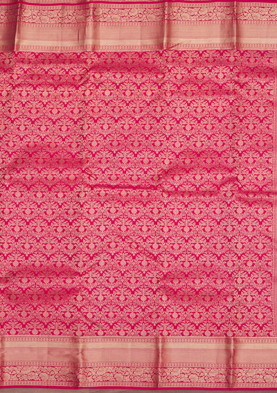 Rani Pink Zariwork Pure Silk Saree